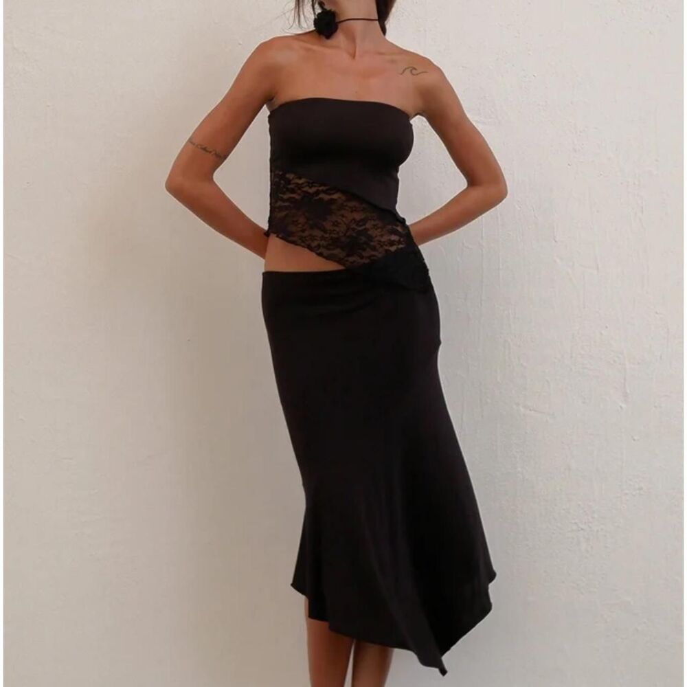 Motel Women's Black Crop-top - Picture 4 of 6
